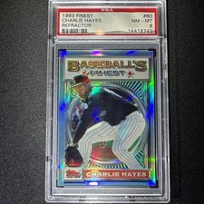 1993 Finest Charlie Hayes REFRACTOR /241, #60 CO Rockies, PSA 8