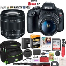 Canon EOS Rebel T7 DSLR Camera 18-55mm IS II Lens Kit Case Warranty Bundle