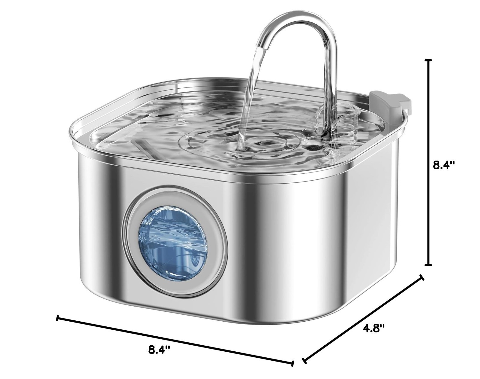 Stainless Steel Cat Water Fountain 3.2L Automatic Dispenser for Pets