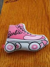 Barbie Pink Roller Skate Plush Pillow Mattel Logo Tag Cute Room Decor