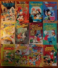 UNCLE SCROOGE DONALD DUCK Lot Of 12 Issues Disney Carl Barks Don Rosa