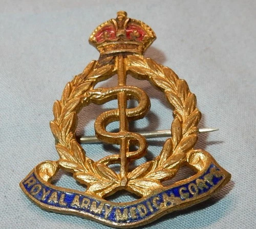 WW2 RAMC ROYAL ARMY MEDICAL CORPS MILITARY SWEETHEART BADGE WORLD WAR II