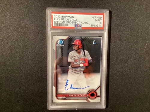 2022 Bowman Chrome Prospects Elly De La Cruz 1st Auto PSA 9