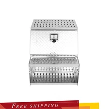 25"x28"x24" Aluminum Side Mount Semi Truck Tool Box Saddle Step Open Wide Design