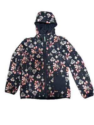 Helly Hansen Women s Reversible Fleece Jacket Hooded Navy Floral Pattern Size M