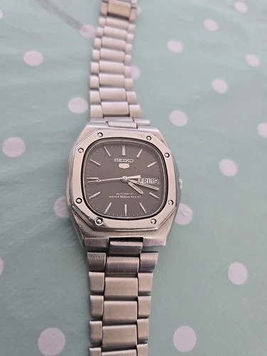 RARE Seiko Royal Oak Type Black Dial Day Date Automatic 6309 Vintage Men Watch