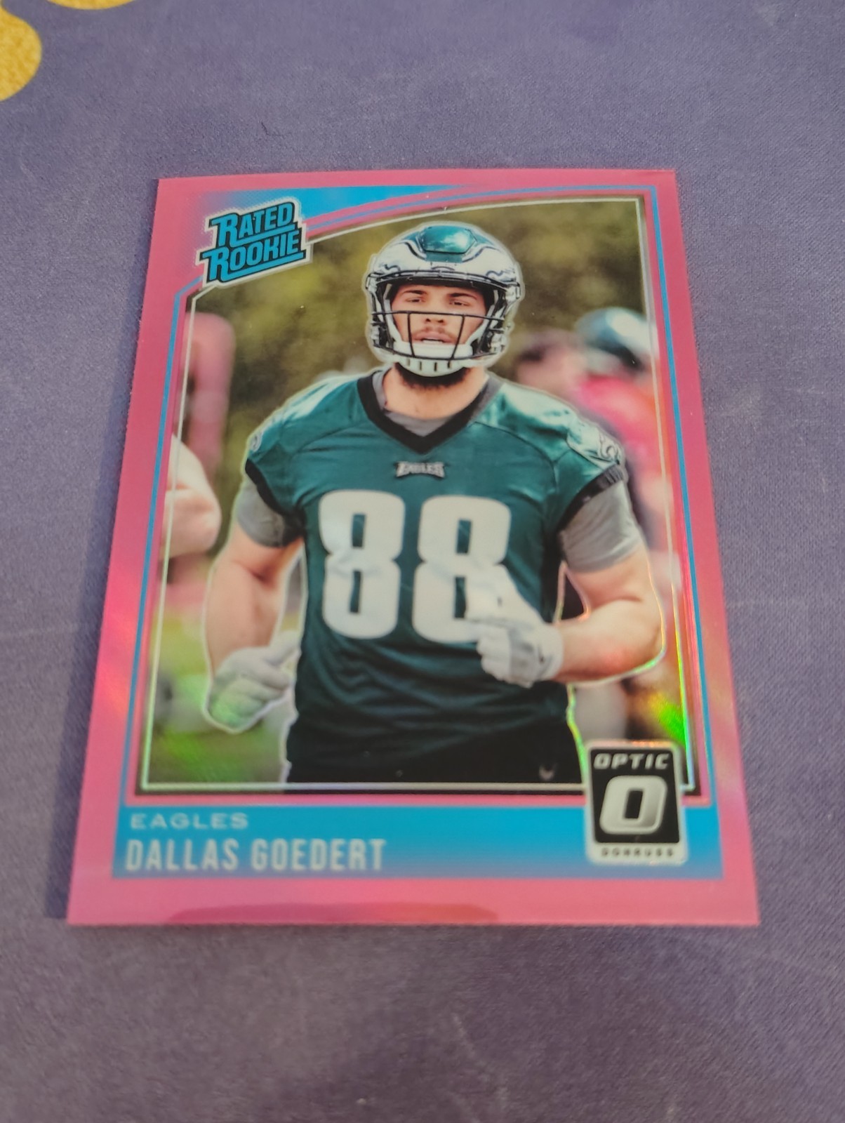 Dallas Goedert 2018 Donruss Optic Rated Rookie Pink Prizm Philadelphia Eagles RC