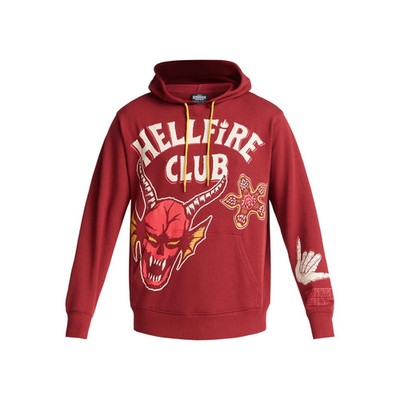 Netflix Stranger Things Size 2XL Hellfire Club Mens Graphic Oversized Hoodie