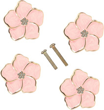 4 pcs Petal Handles Colorful Drawer Knobs Flower Petal Cabinet Dresser Knobs for