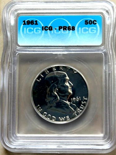 1961 Proof Franklin Half Dollar - ICG PF 68