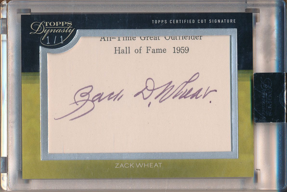 2018 Topps Dynasty Cut Signature #CS-ZW Zack Wheat Auto /1