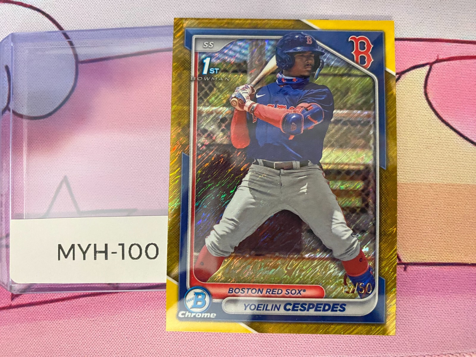 YOEILIN CESPEDES 2024 BOWMAN #BCP139 CHROME PROSPECTS GOLD SHIMMER /50 (RC)