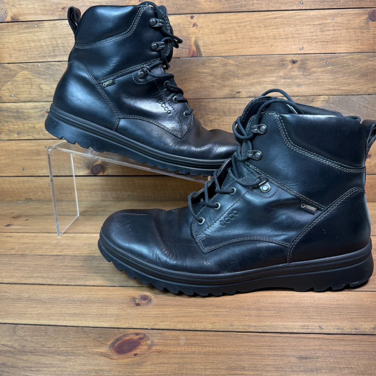 ECCO Mens 11 11.5 Gore-Tex Leather Darren High Black Winter Boot