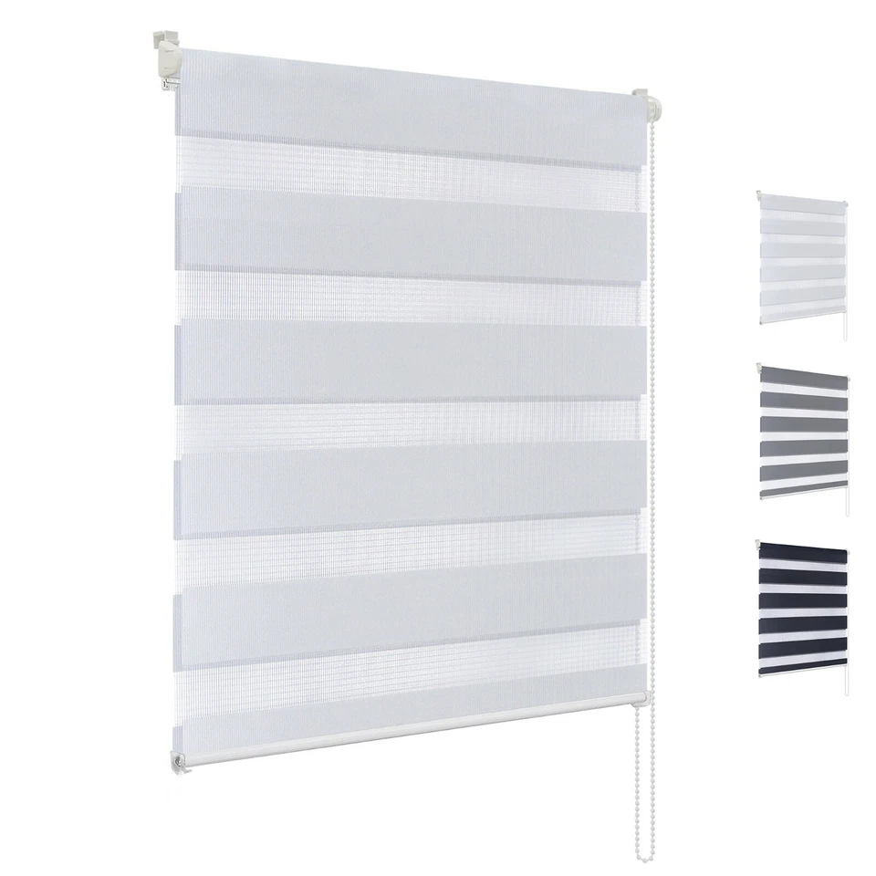 Doppelrollo Klemm Duo Rollo ohne Bohren Fensterrollo Zebrarollo Seitenzugrollo - Bild 3 von 3