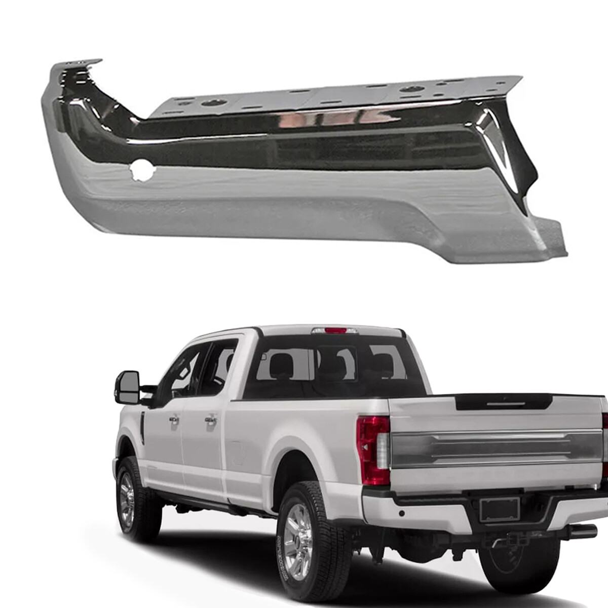 NEW Chrome Rear LH Drivers Bumper Face Bar for 2017-2022 Ford F250 F350 w/ Park