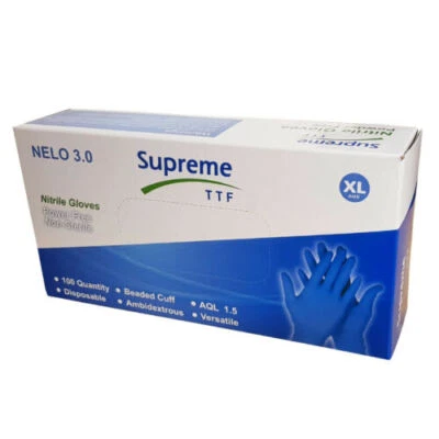 SUPREME BLUE NITRILE DISPOSABLE GLOVES POWDER FREE LATEX FREE TATTOO MECHANIC VALETING