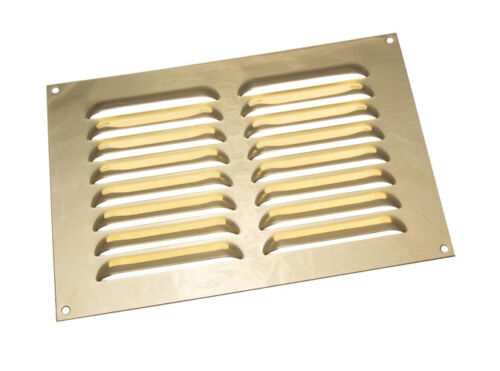 NEW 5 X 9x6 Inch Polished Brass Louvred Ventilation Grille Cover - OneStopDIY