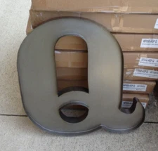 Vintage Marquee Alphabet Letter Plaque Q Pewter Wine Cork Holder Wall Decoration