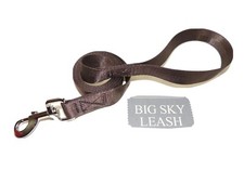 Dog leash brown 6 foot long strong Polypropylene all weather webbing swivel snap