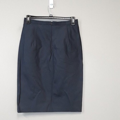 Max Mara Womens Pencil Skirt Size 12 Navy Silk Blend Midi Minimalist Carrier - Picture 6 of 7