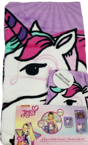 JoJo Siwa 2 Piece Bath Towel Set Nickelodeon - Bath Towel and Wash Cloth set-New - Picture 4 of 6