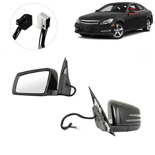 Black Driver Left Side Mirror For Mercedes 2010-2014 C250 C300 C350  - Bild 1 von 12