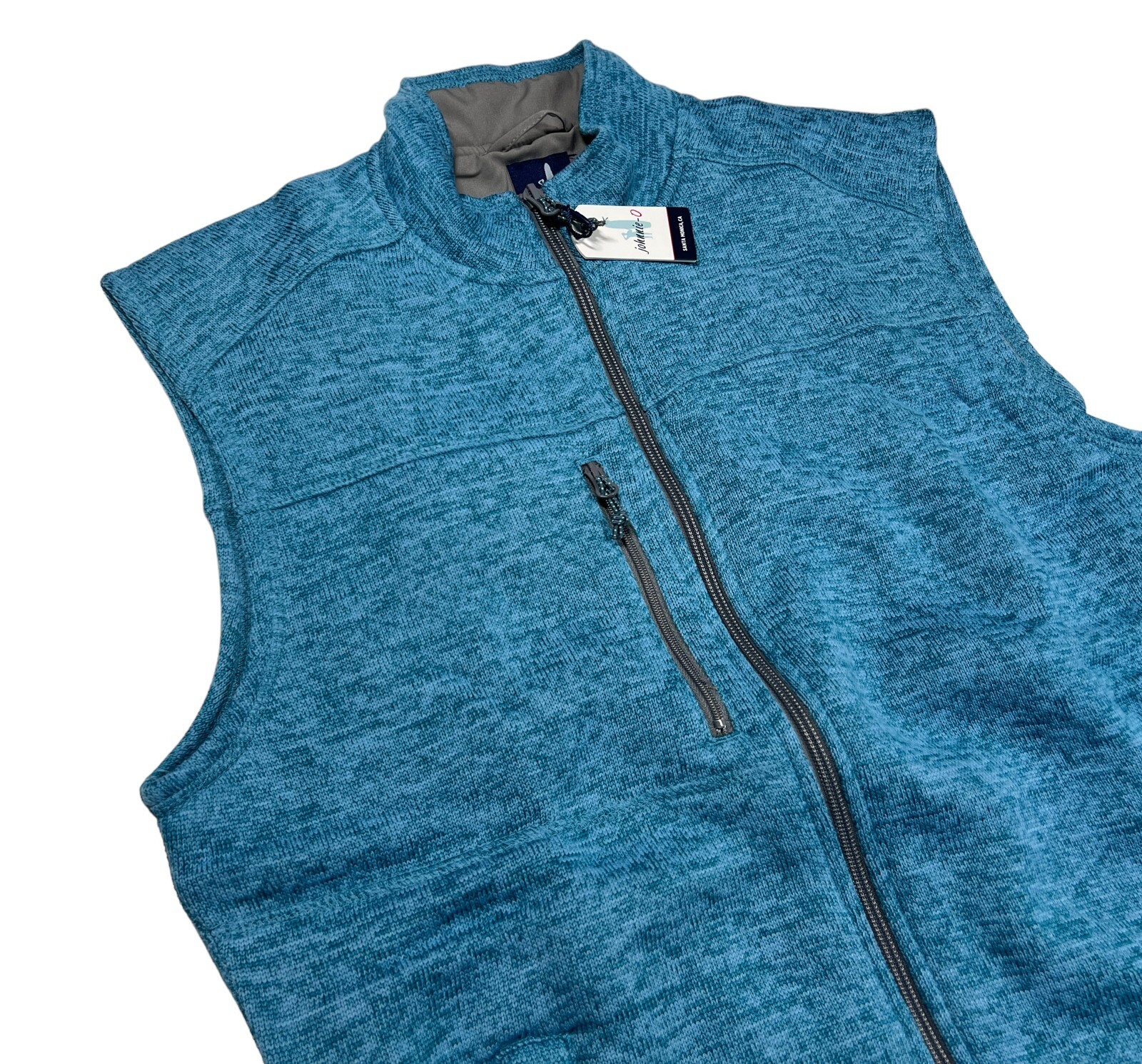 Johnnie-O Vest Men's Medium M Wes Fleece Full Zip Sweater Zip Teal