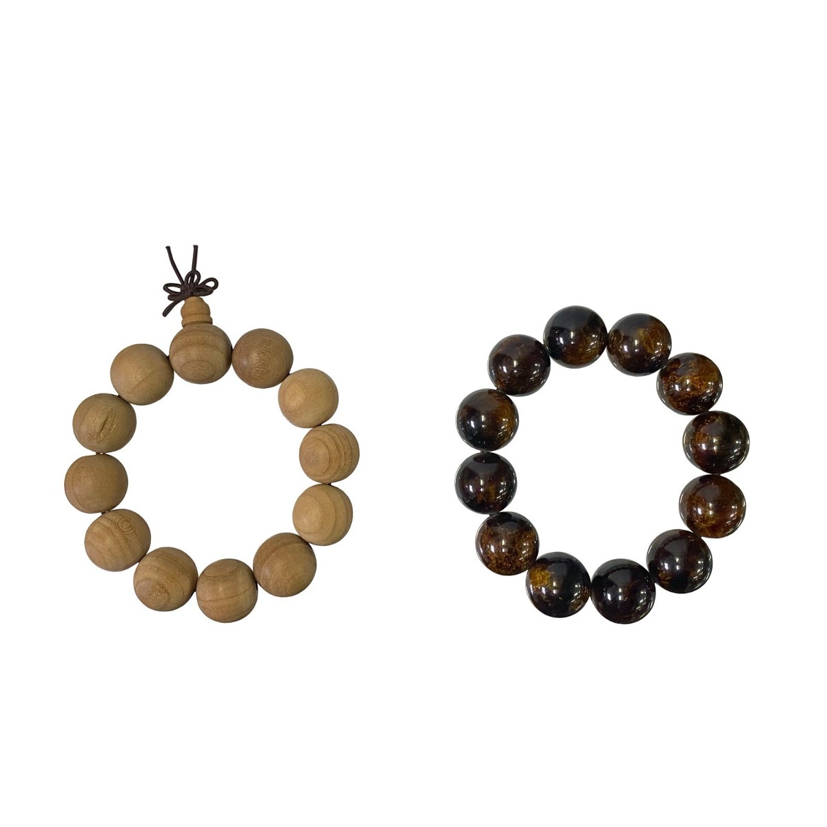 2 Light Brown Wood / Amber Resin Beads Hand Rosary Praying Bracelet ws3824S 2 Light Brown Wood / Amber Resin Beads Hand Rosary Praying Bracelet ws3824S