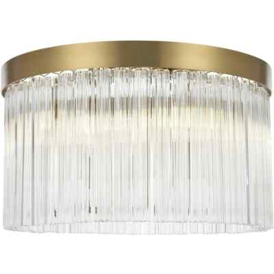 Flush Mount Chandelier Ceiling 4 Light Fixture Satin Gold Quality Bedroom Foyer