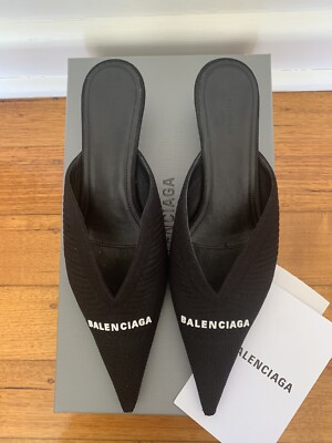 靴 BALENCIAGA KNIFE 2.0 KNIT LOGO MULES 38 BALENCIAGA Knife 2.0 Logo-Knit Mule - Sz38 | eBay UK