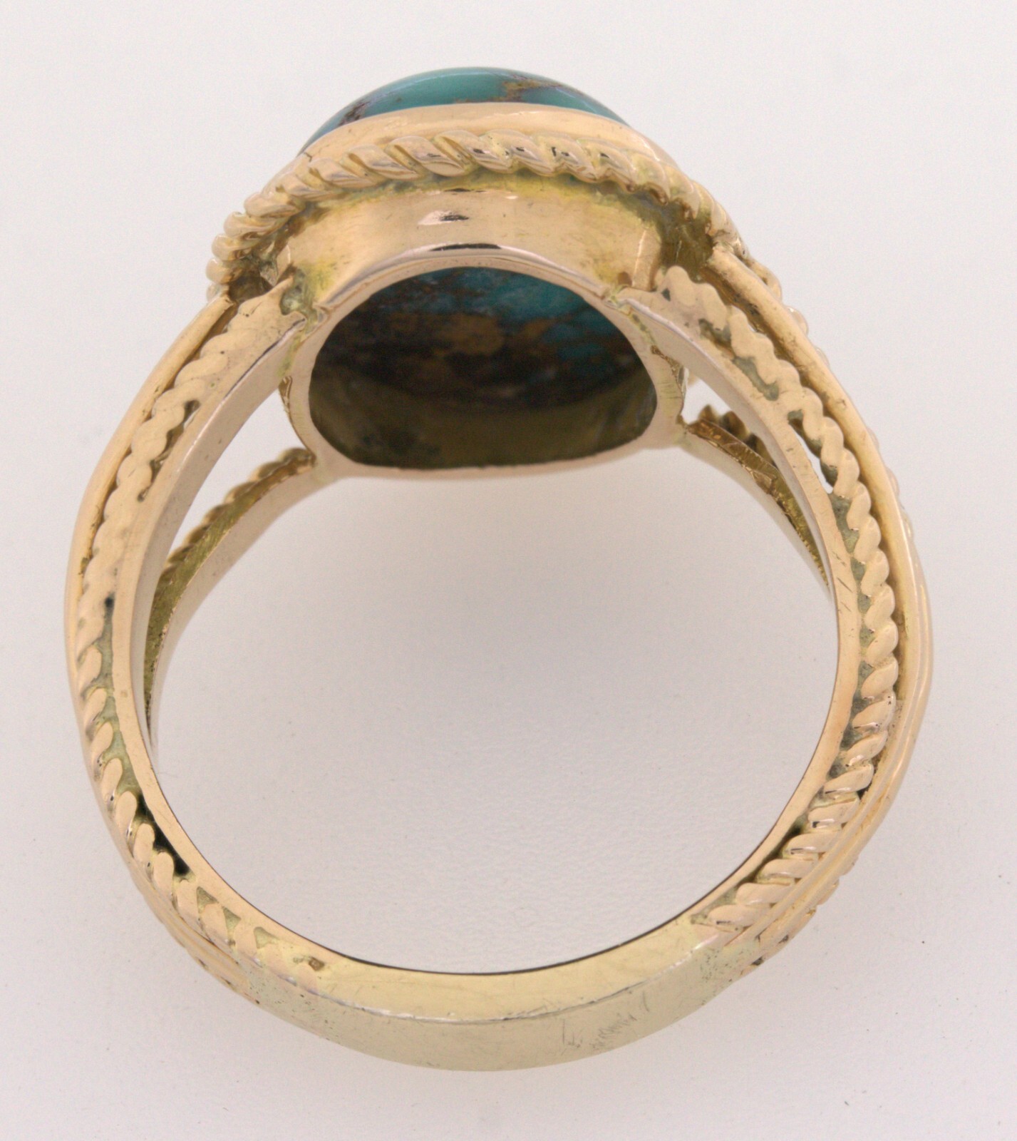 Turquoise, Yellow Gold Ring - image 8