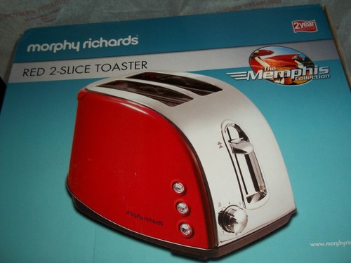 Tostadora Morphy Richards MEMPHIS ROJA acero inoxidable 2 rebanadas 44725 - Imagen 6 de 7