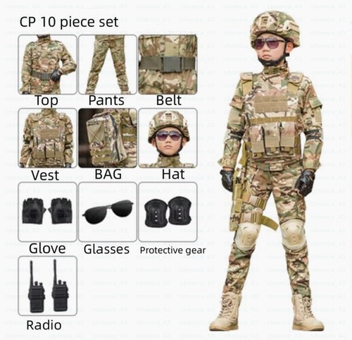 Children's Spring Autumn Camouflage Suit Special Forces Tactic Training Uniform - Picture 29 of 42