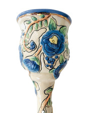 Chalice Cup wine GOBLET ~ Blue Sky Clayworks HEATHER GOLDMINC ~ NEW Mazel Tov