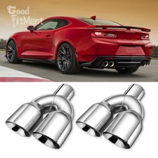 Für Chevrolet Camaro 2x 2.5" Einlass 3.5" Auslass Doppelter Auspuff Spitze Rohr