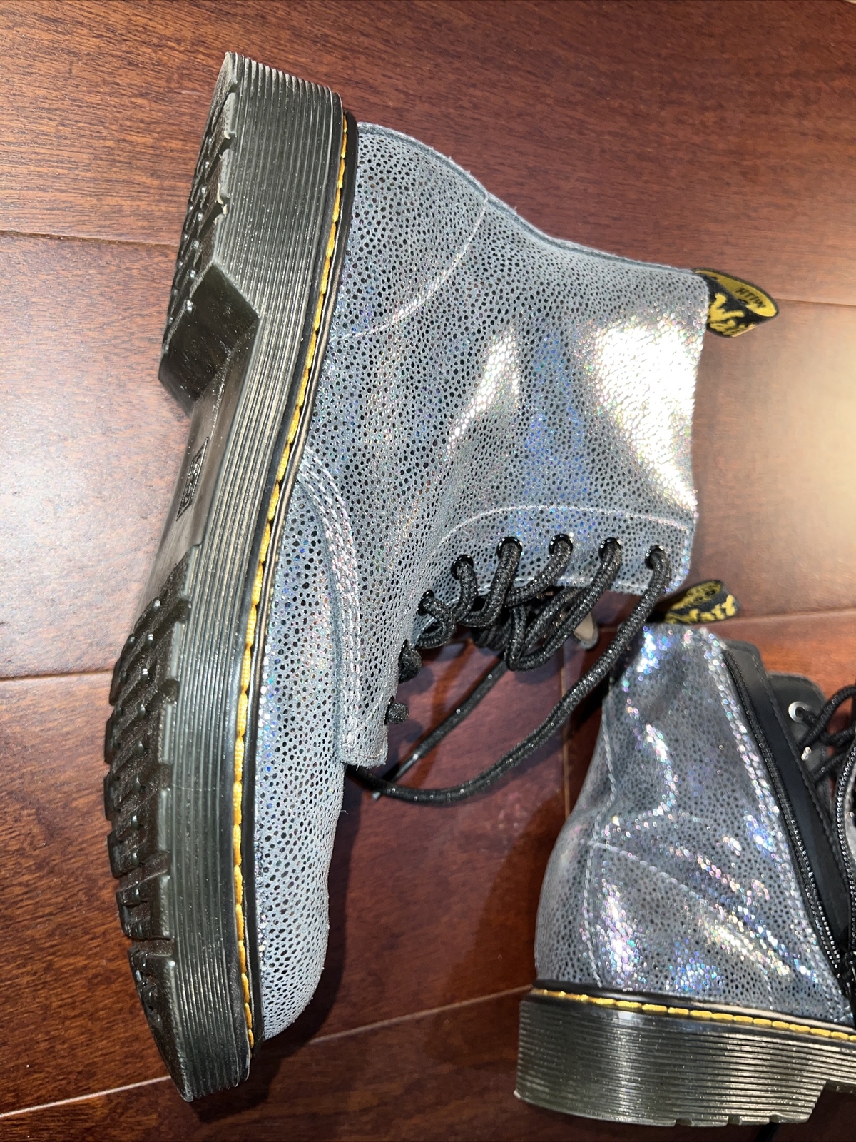 Doc Martens Size 5 M Boots Dr. Glitter Air Wair Black Leather Combat Biker Punk thumbnail 13