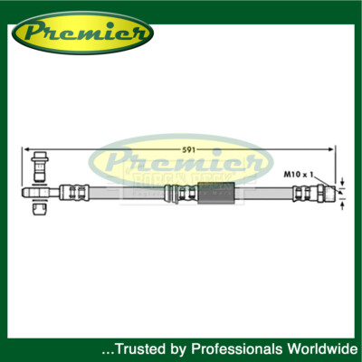 Premier Front Brake Hose Fits Golf Caddy Touran Scirocco A3 Octavia Yeti Leon