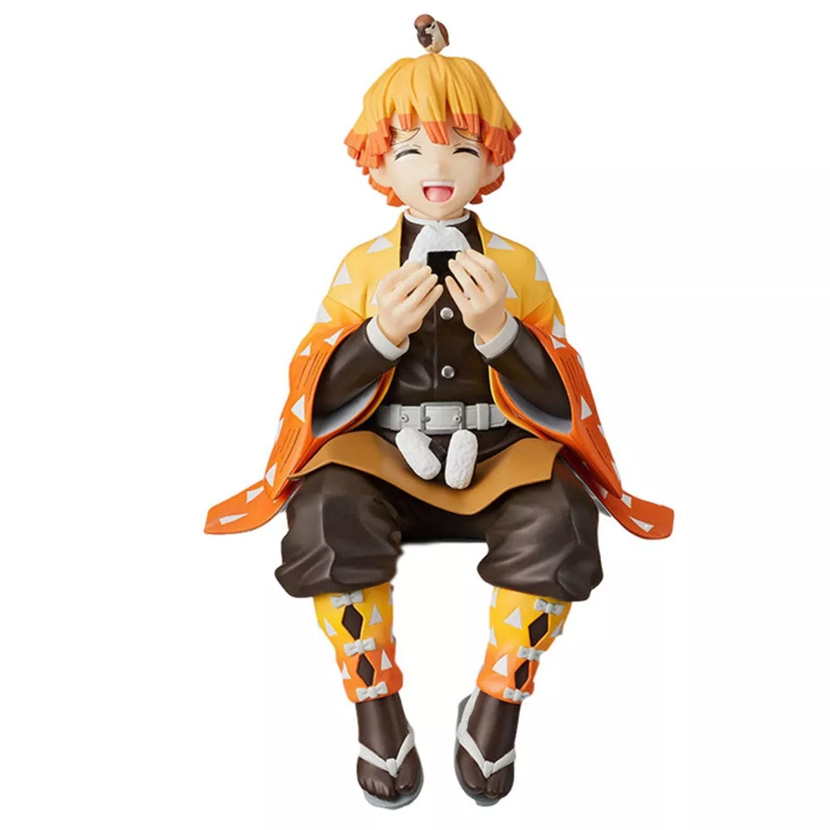 Demon Slayer Anime Action Figure Agatsuma Zenitsu Eat Rice Balls 5.1 Inch