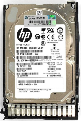 653957-001 HP HDD 600GB 10K SAS 6G 2.5" SFF HOT-SWAP - Photo 3/7
