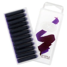 Thornton's Short Standard Fountain Pen Ink Cartridges, Purple Ink, Pack of 12