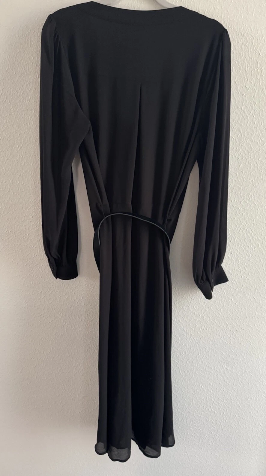 Abito Michael Kors donna Kate con cintura e bottoni abito midi nero $185 valore M