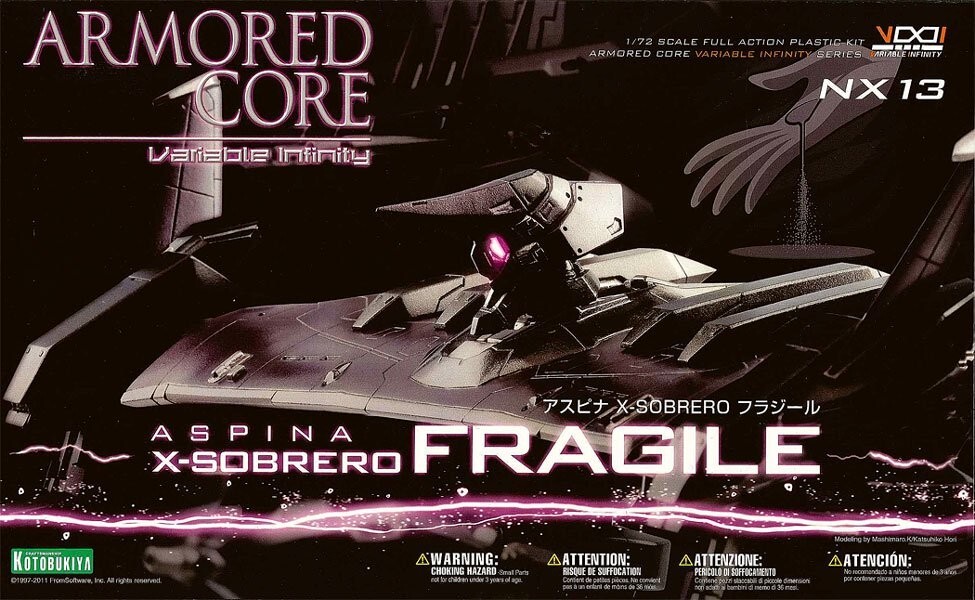 KOTOBUKIYA 1/72 Aspina X-SOBRERO Fragile Armored Core Plastic