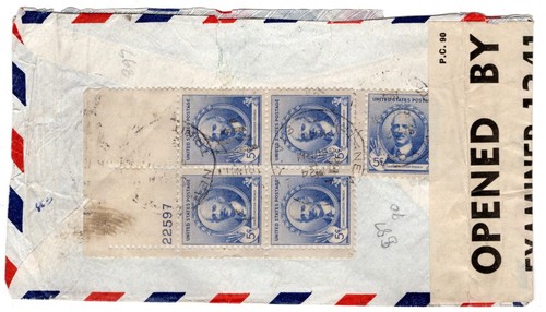 #884, #887 Famous Amer Censored Airmail 1940 New York to Ireland - Picture 2 of 2