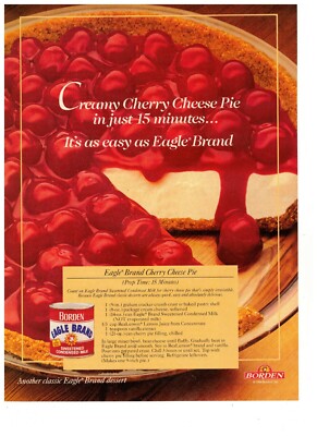 Borden Eagle Brand Sweetened Condensed Milk Cherry Pie Vintage 1993 Print Ad