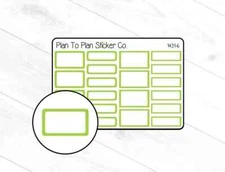 1431-6~~Green Colorful Mixed Boxes Planner Stickers.