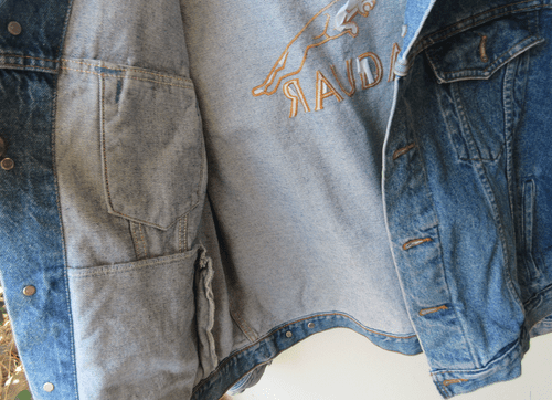 Vintage Jaguar Master British Luxury Cars Auto Denim Jacket 90s XL from Canada - Picture 3 of 13