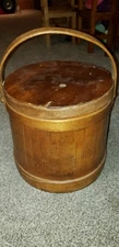 Antique SHAKER FIRKIN Primitive Wooden Pantry Box Sugar Pail Bucket -