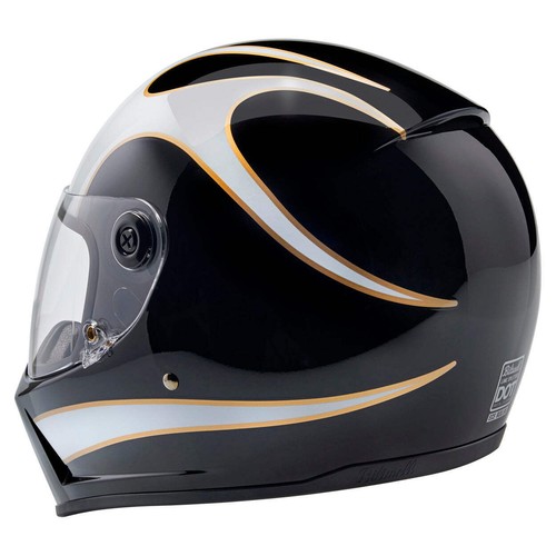 Lane Splitter ECE R22.06 Helmet - Gloss Black / Gloss White Flames - Picture 12 of 27