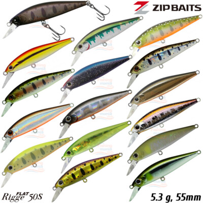 Zip Baits Rigge Flat 50S 5.3 g, 55 mm Sinking Trout Minnow | eBay