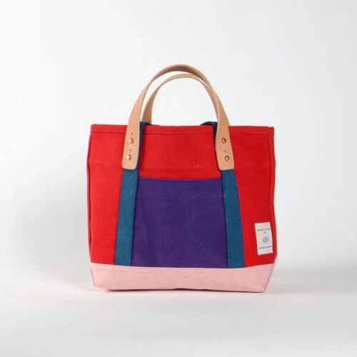Immodest Cotton Red / Blue / Purple Multi Lunch Tote Women's Bag NWT